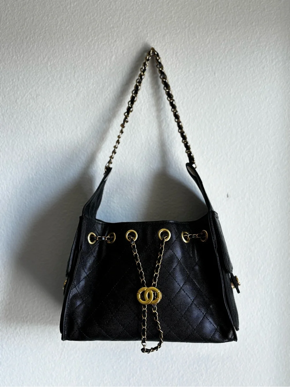 Adornia Black Quilted Bag